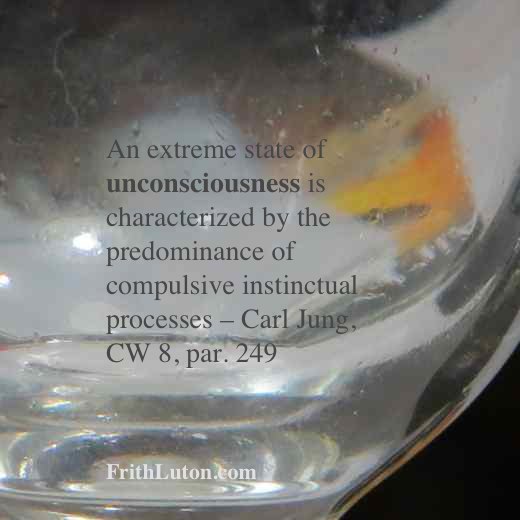 Quote from Carl Jung: "An extreme state of unconsciousness is characterized by the predominance of compulsive instinctual processes."